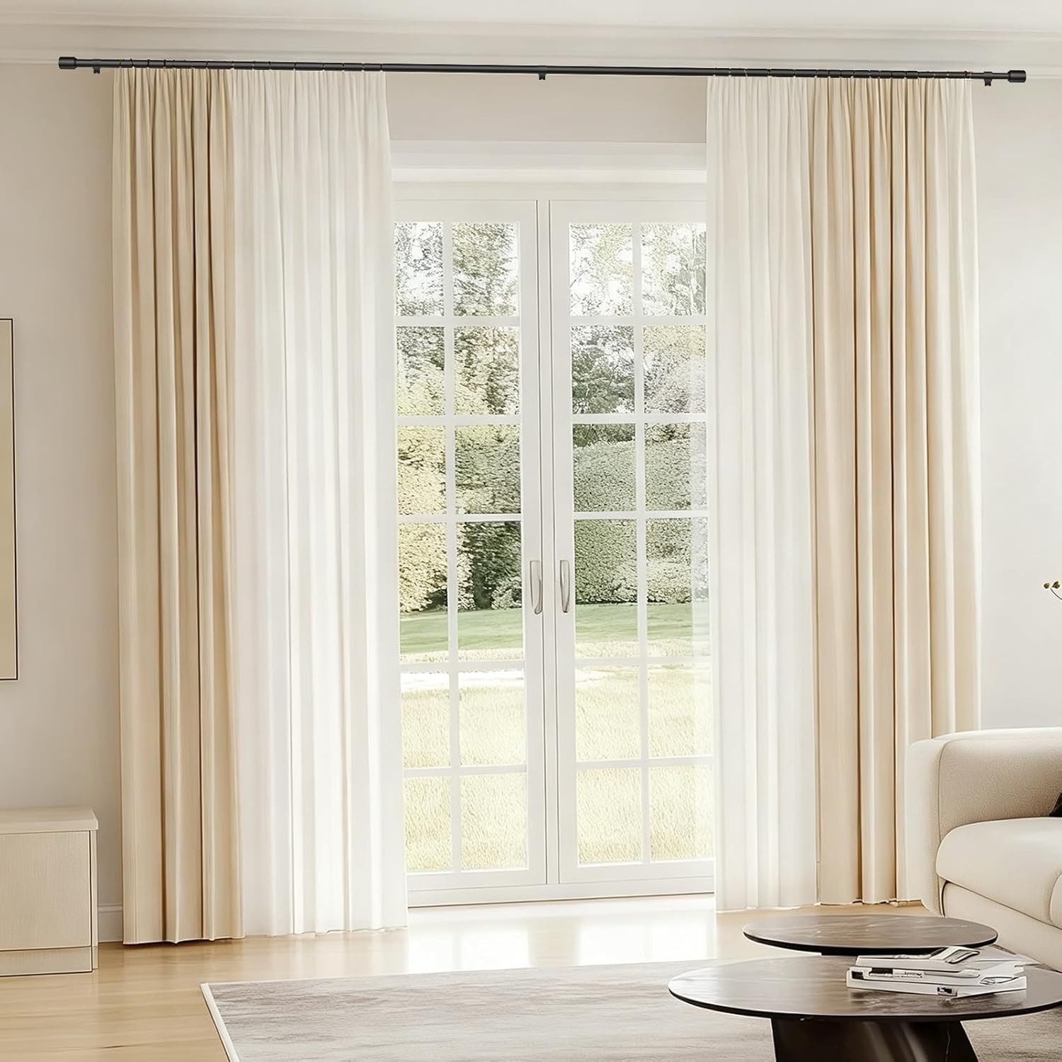 5/8” Diameter Curtain Rods 30-90 Inch, for 30-84 Inch Windows, Adjustable