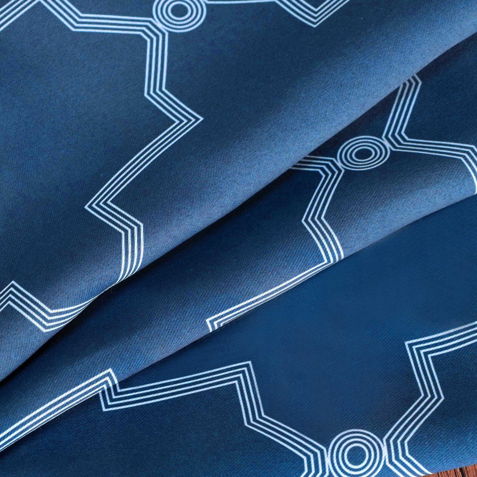 Imperial Trellis Blackout Curtain Set of 2 Panels Navy By Superior 52″ X 84″