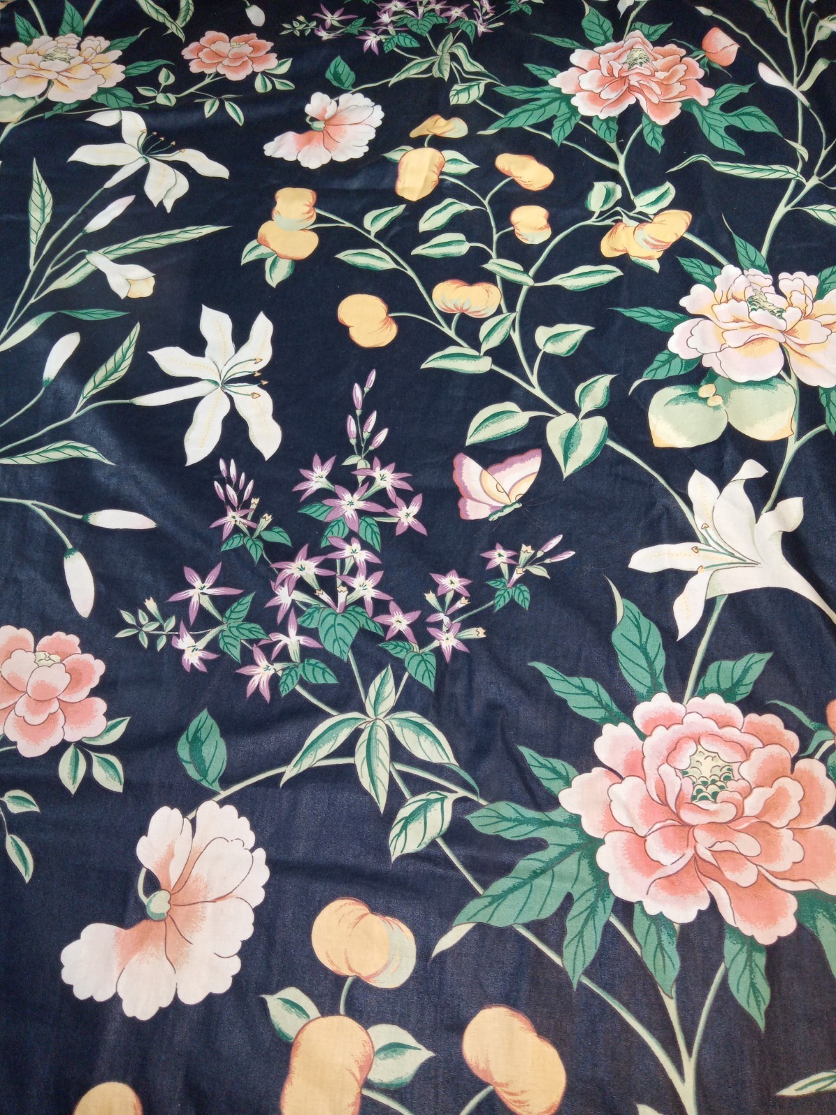 VTG Custom Curtain Drapes High End Floral Jacobean French Country 53″x82″