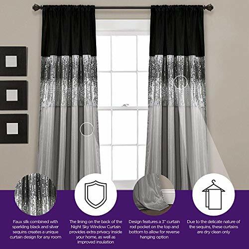 Lush Décor Night Sky Panel for Living Bedroom Dining Room Single Curtain 84″ …