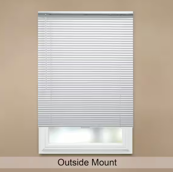 24”x72” White Cordless 1” Aluminum Mini Blinds (23.9” Actual)