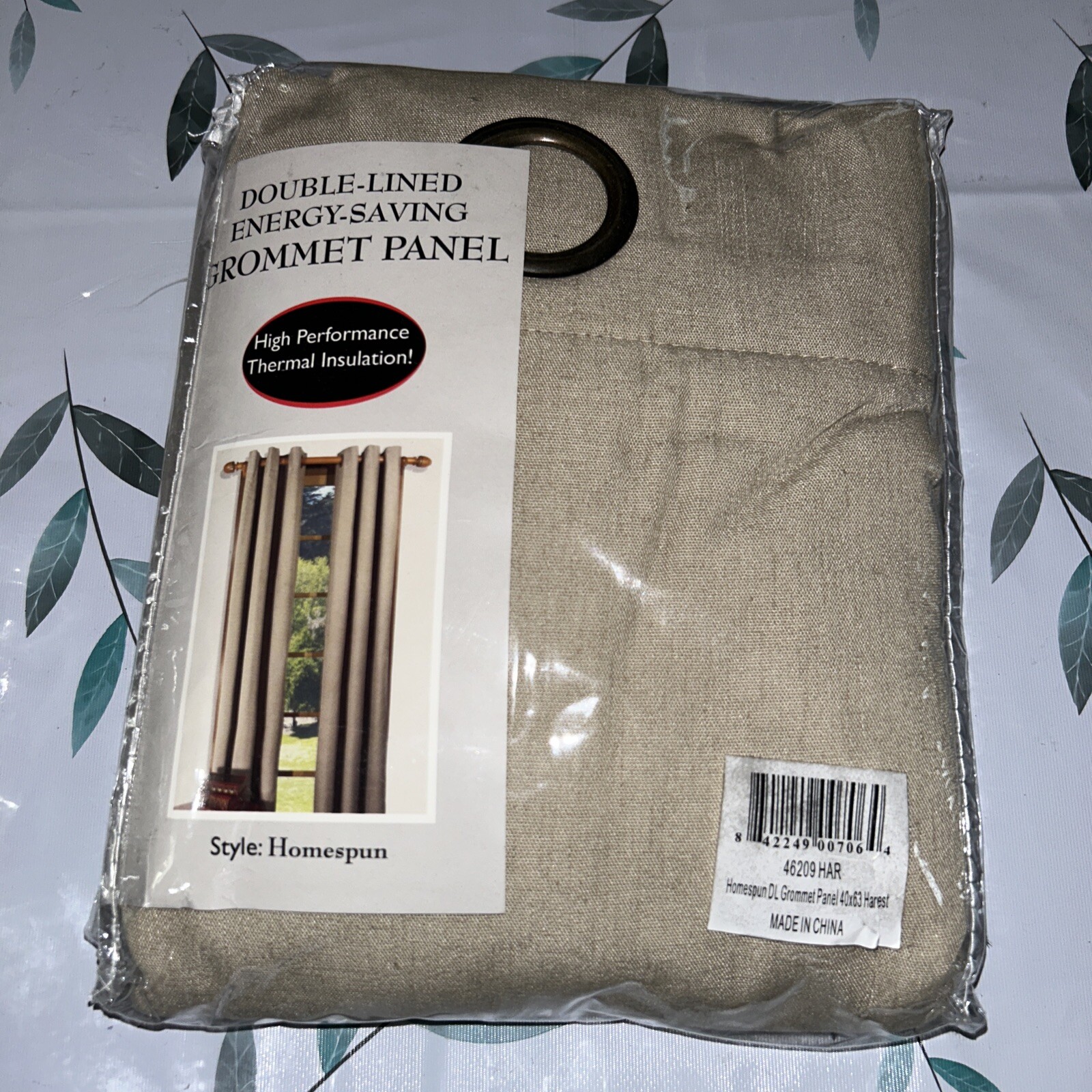 Homespun Grommet-Top Insulated Curtain, 63″L – Harvest