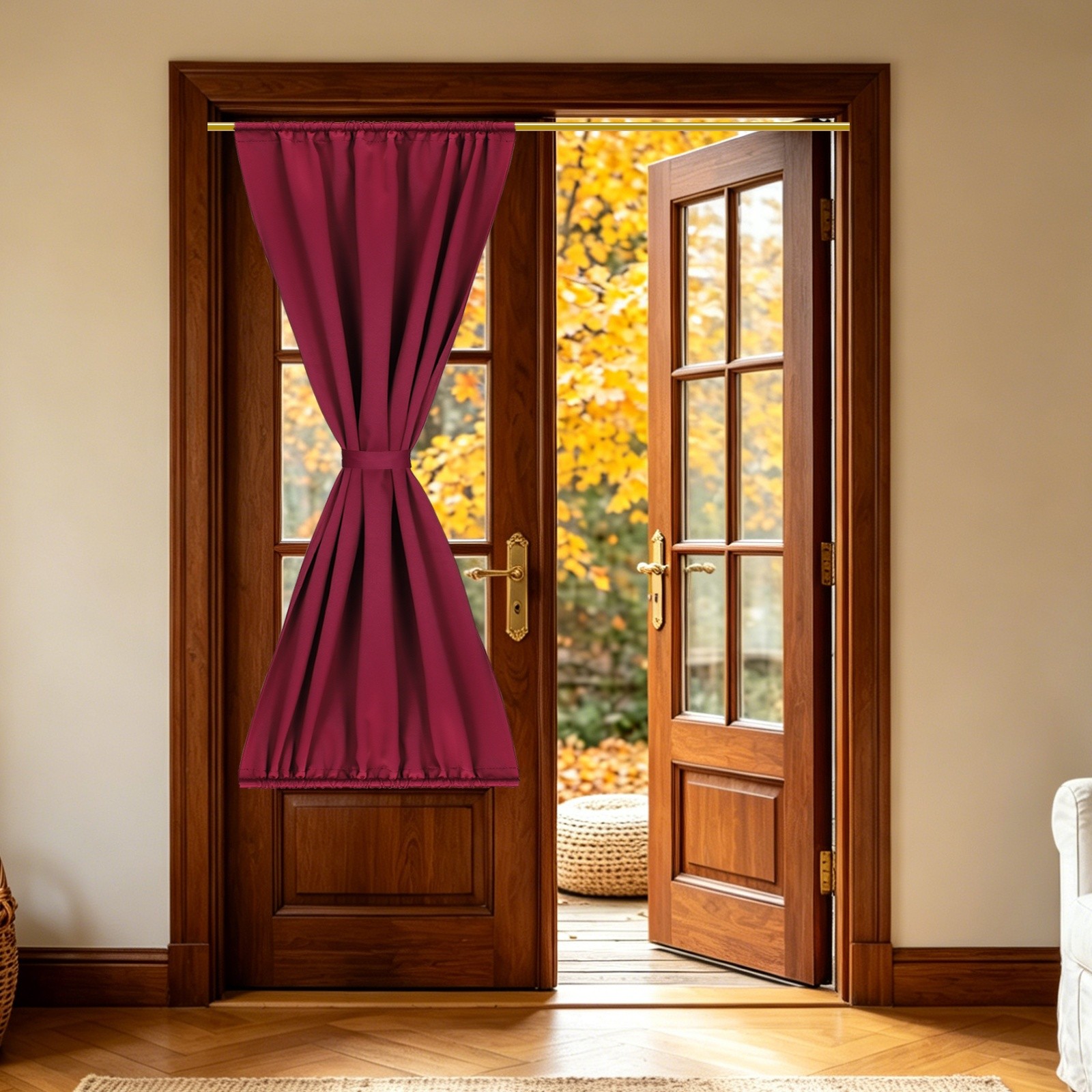 French door curtain 1 piece, 105×200 cm darkening, Bordeaux
