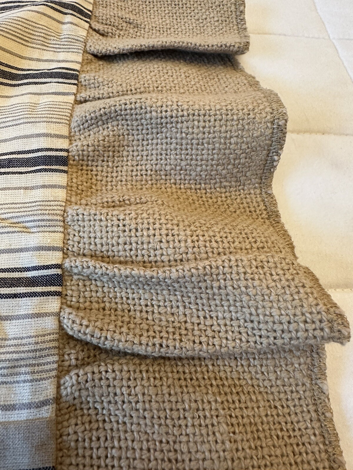 Pair Farmhouse Curtain Valances Beige Gray April & Olive VHC Brands 19×72”