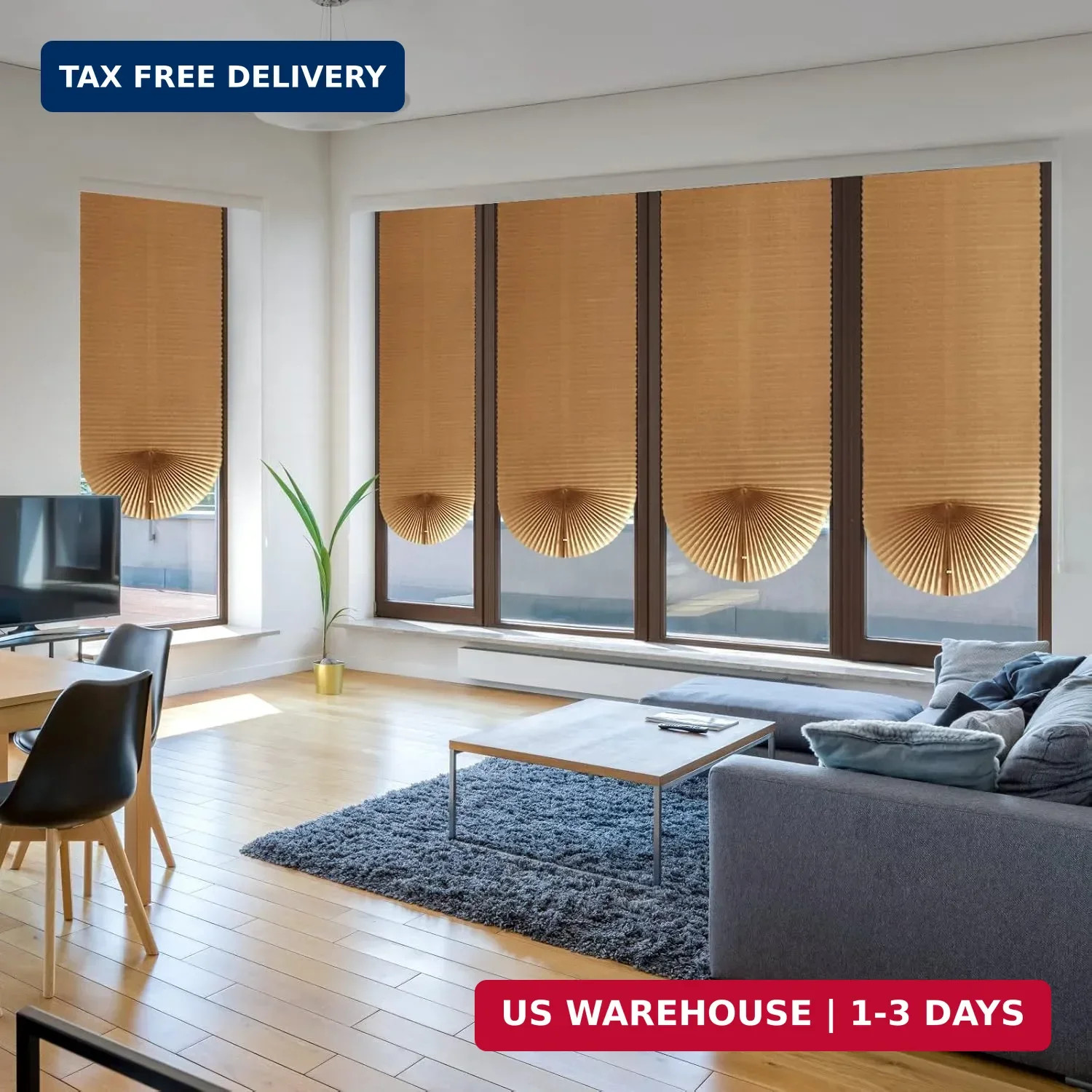 MALOKI Pleated Window Shades,Temporary Window Blinds Cordless Light Filtering Pl