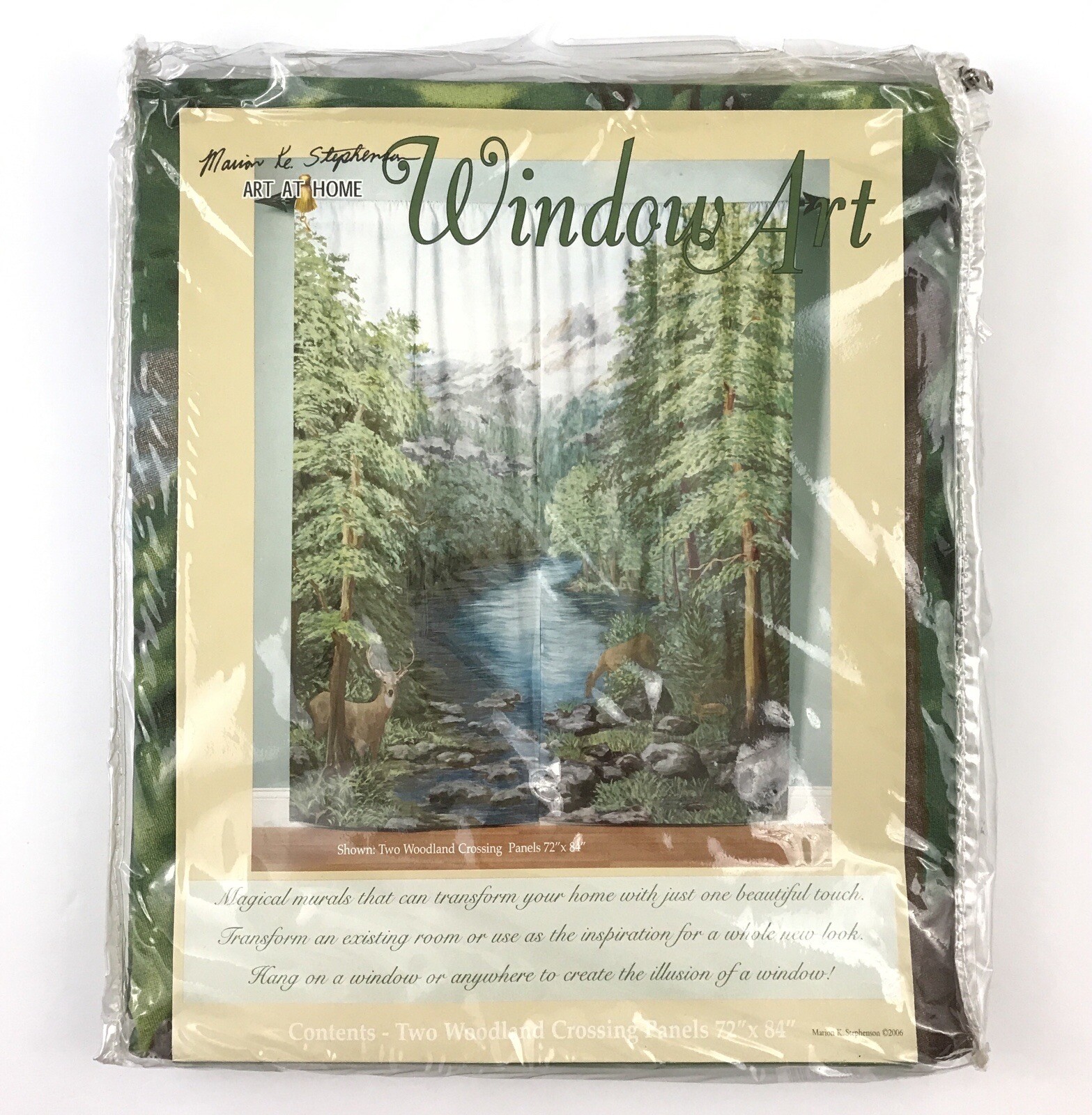 Forest Woods Deer Curtains 72″ x 84″ Woodland Crossing Window Art Stephenson