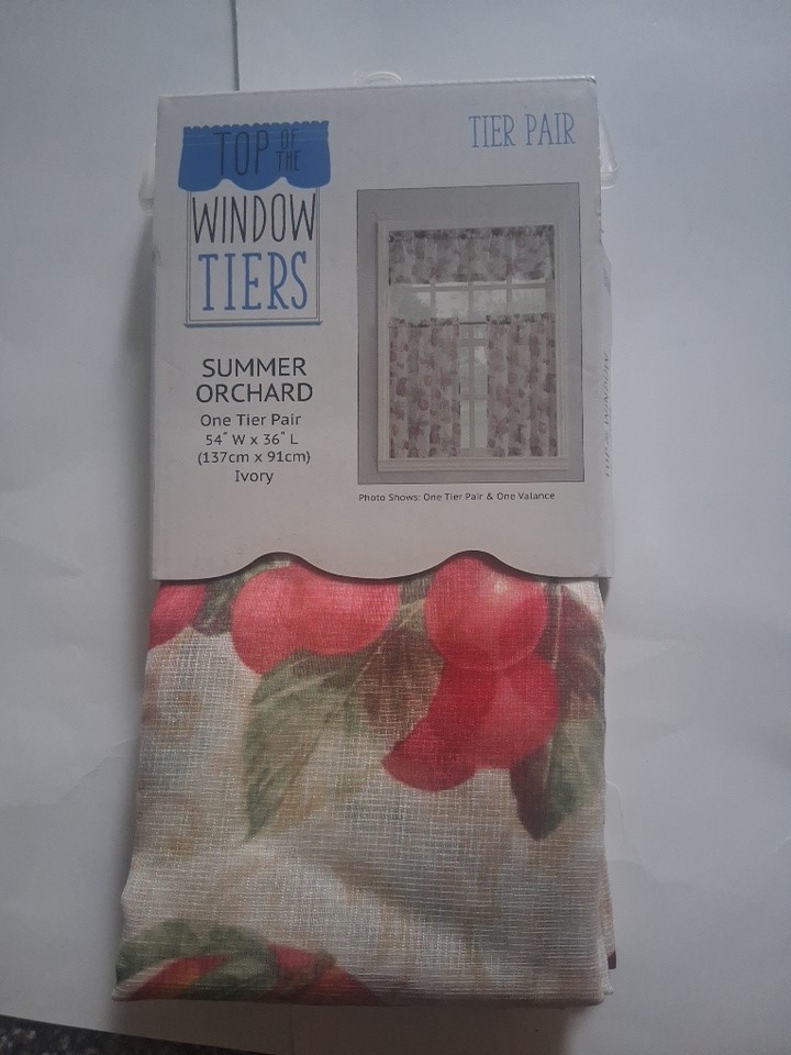 Apple Orchard Pair Of Tailored Tiers CHF Industries 60″W X 24″L New Curtains