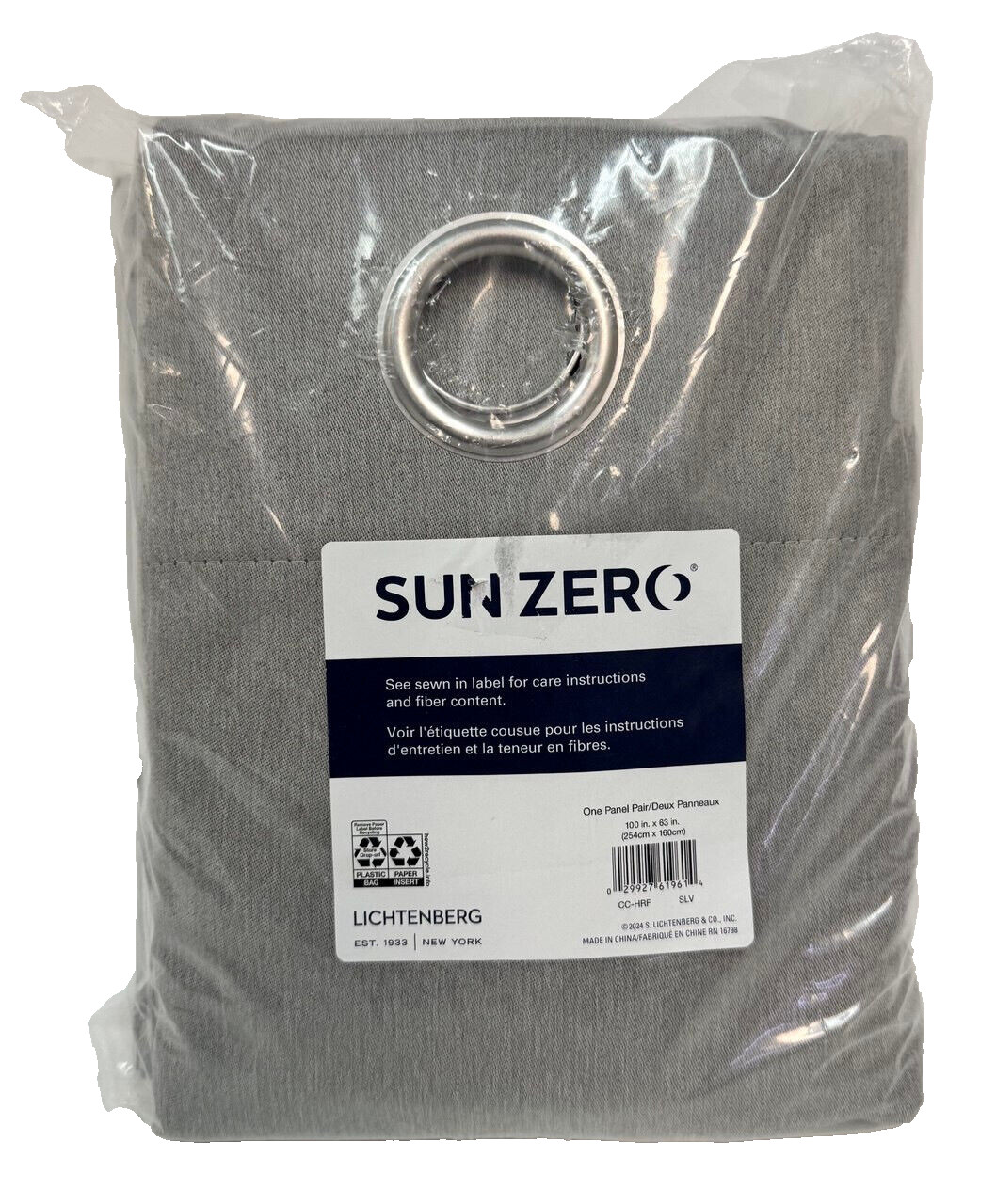 Sun Zero Hartford Room Darkening Grommet Curtains 100″x63″, Panel Pair, Silver