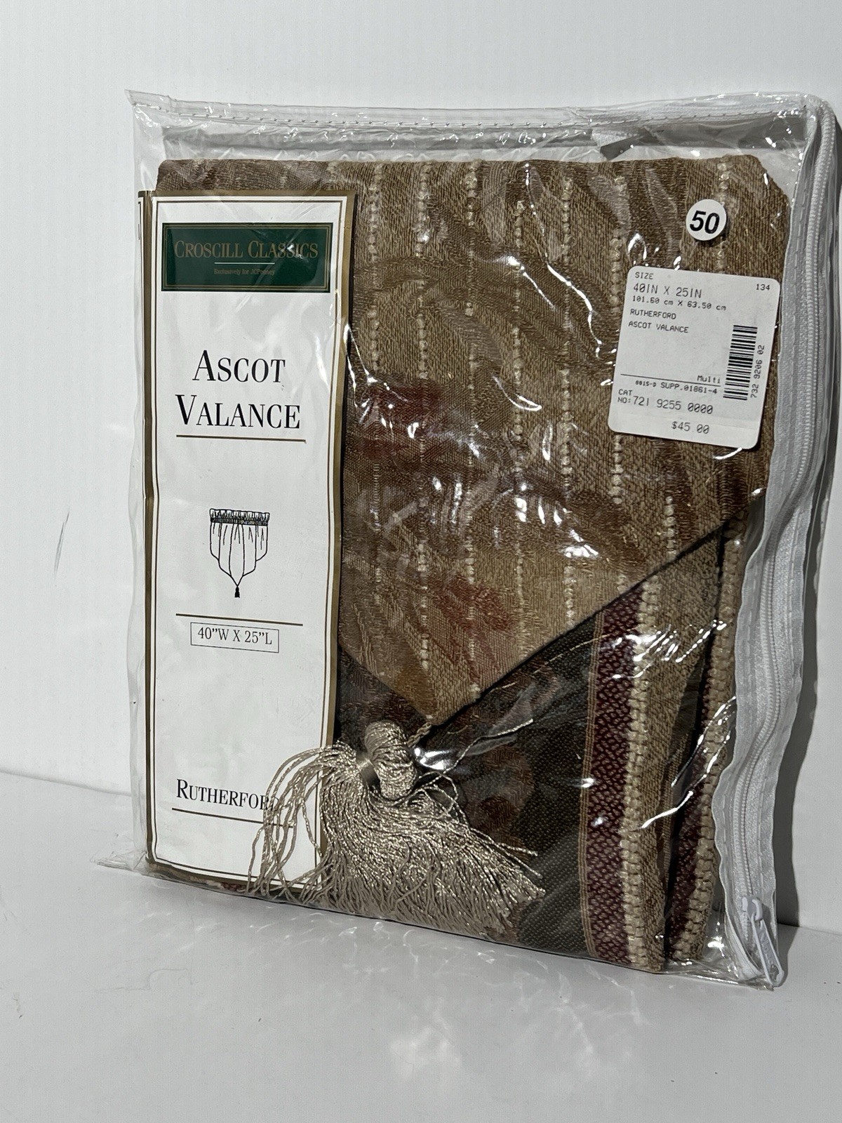 Croscill Classics Ascot Valance RUTHEFORD 40 W X 25 L Vintage Stock Antique