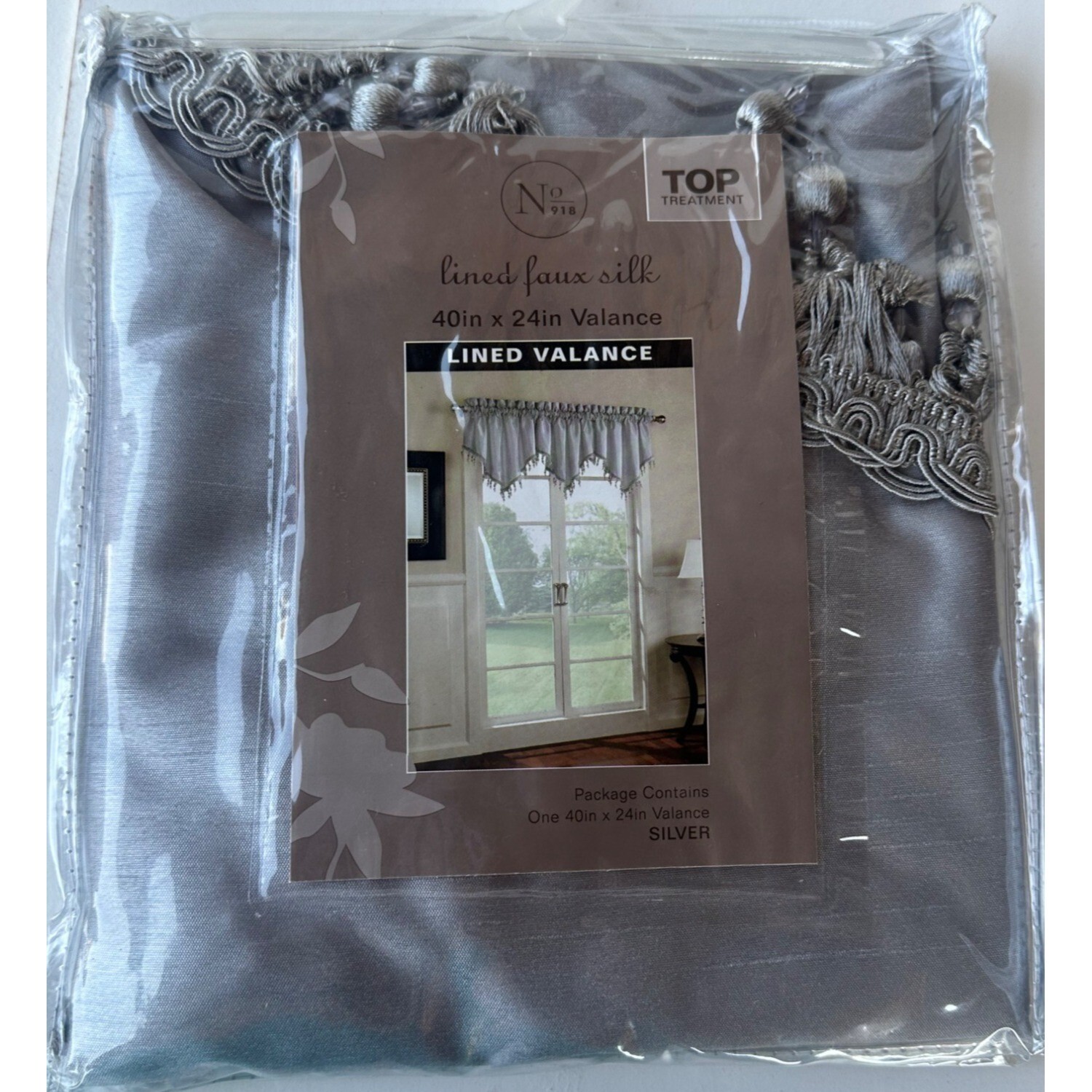 No. 918 Top Treatment 1 Lined Faux Silk Valence 100% Polyester 40W X 24L (NEW)