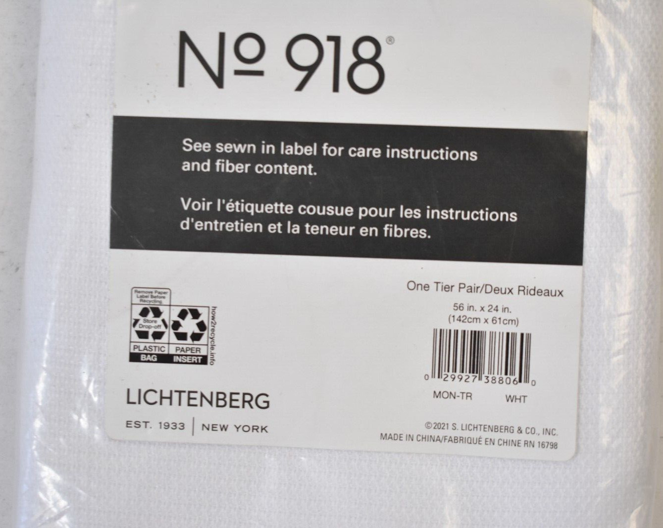 No. 918 Lichtenberg Montego Grommet Textured Kitchen Curtain Panel One Tier