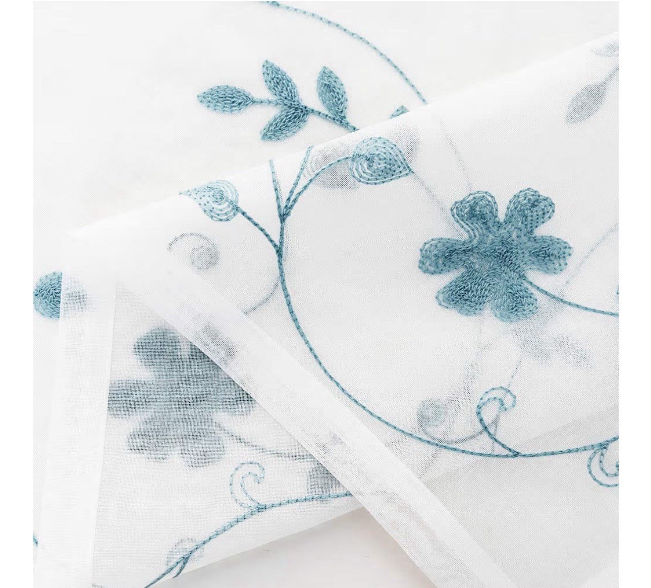 MYSTIC-HOME 63 white transparent curtains, edged chiffon 2, 52×84 inches