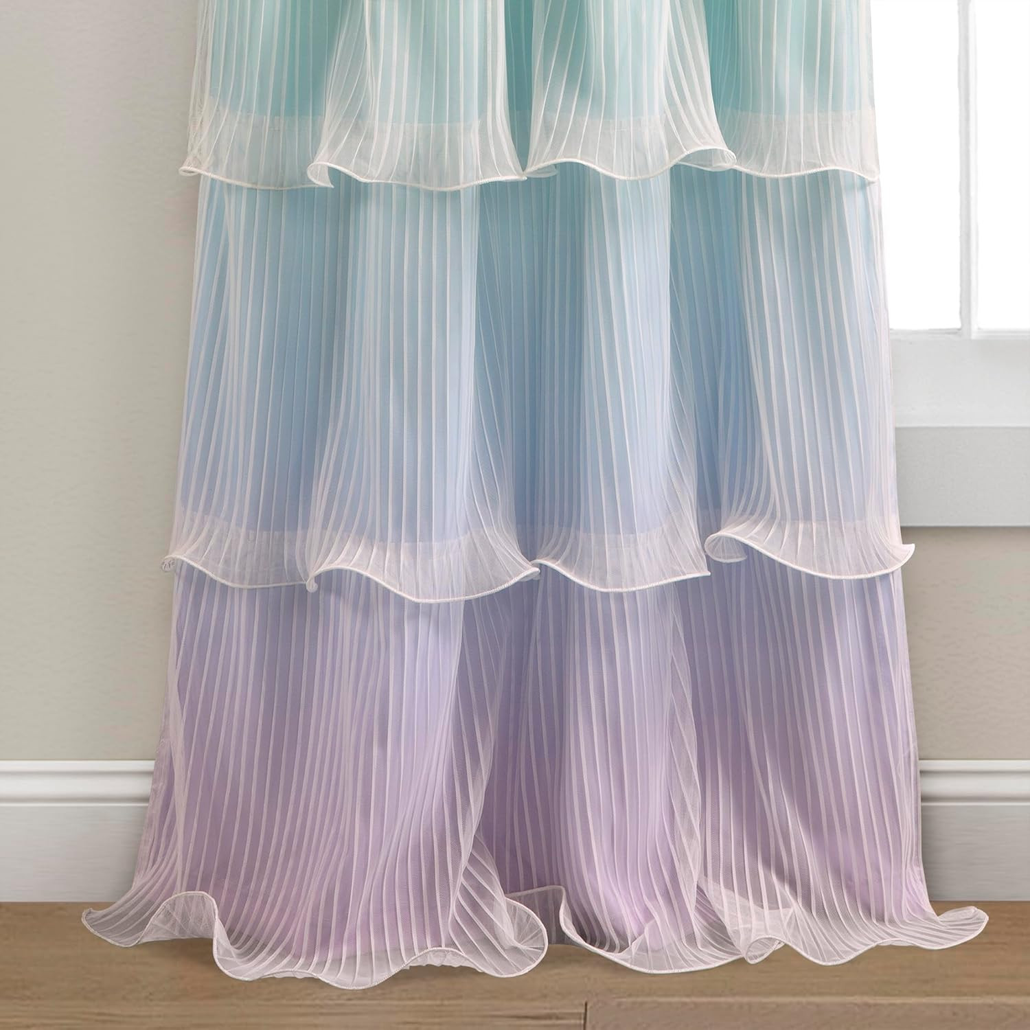 Rainbow Ombre Nerina Light Filtering Window Curtain Panels Pair 36″ W X 84″ L Ra