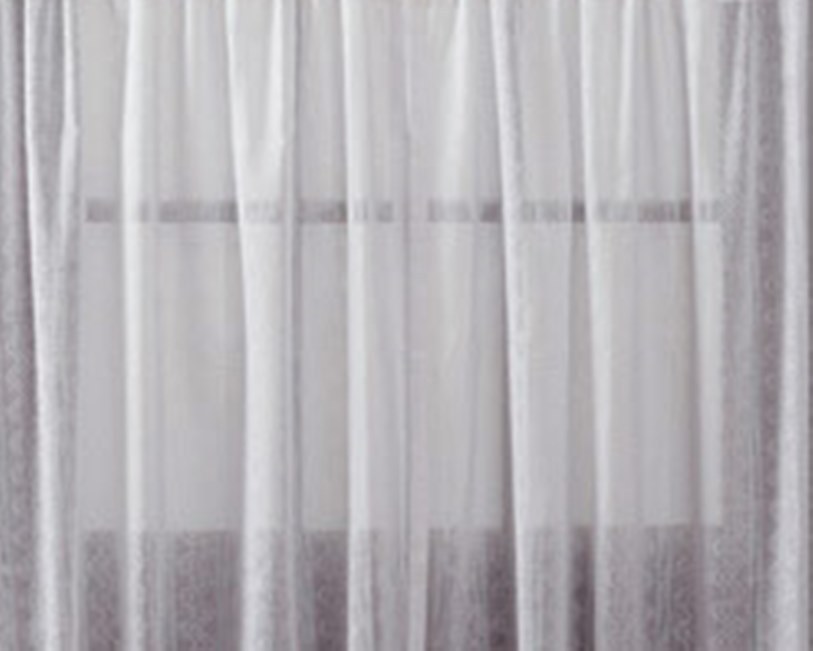 WHITE SHEER DOBBY WEAVE BALLOON VALANCE 60X15 UNLINED STITCHING PATTERN