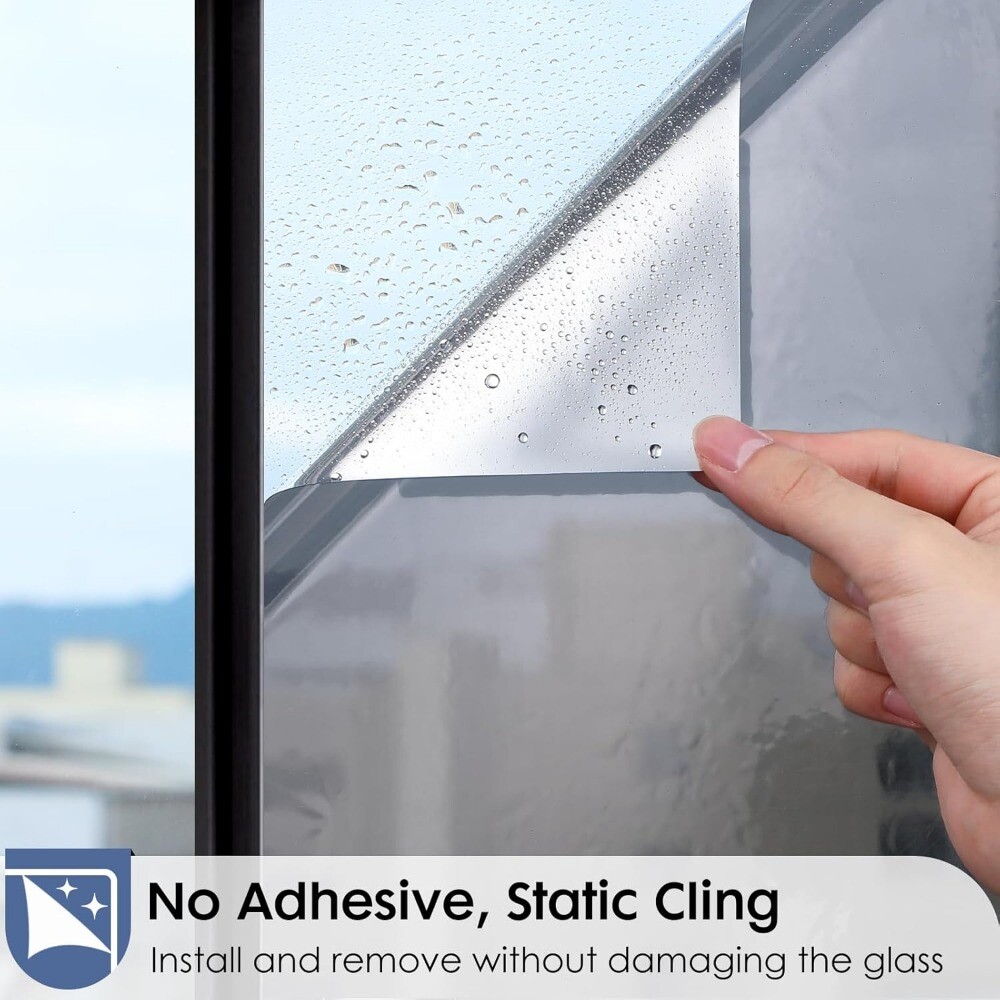 rabbitgoo One Way Mirror Window Film Tint Anti UV Reflective Glass Sticker Home