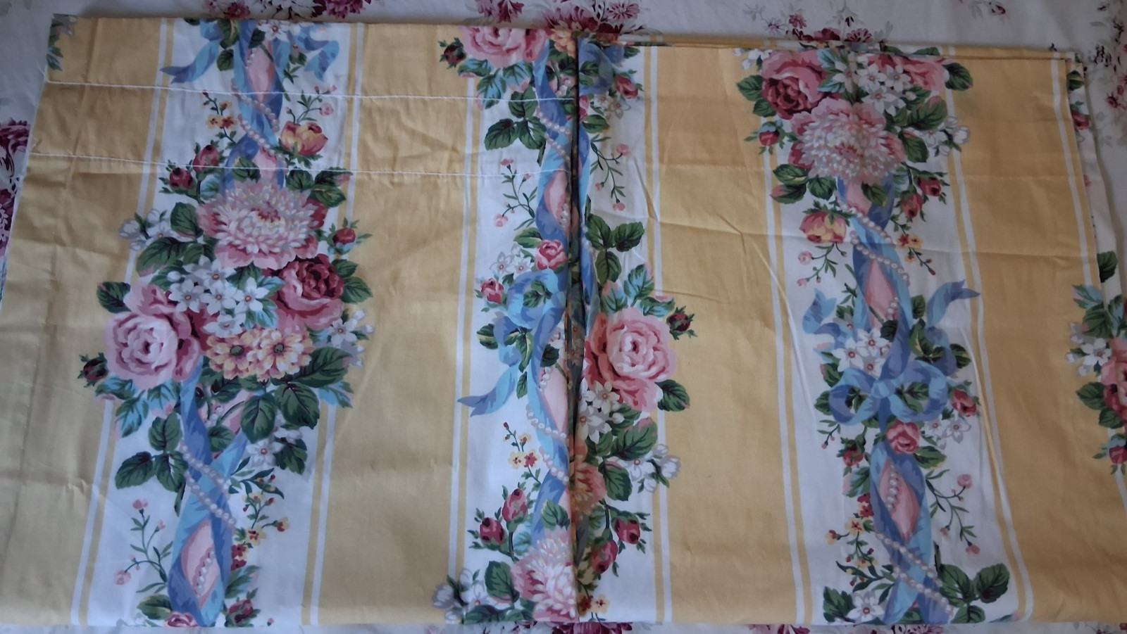 CROSCILL Pair of Lined Rod Pocket Drapes-Princess Pattern-Never Used