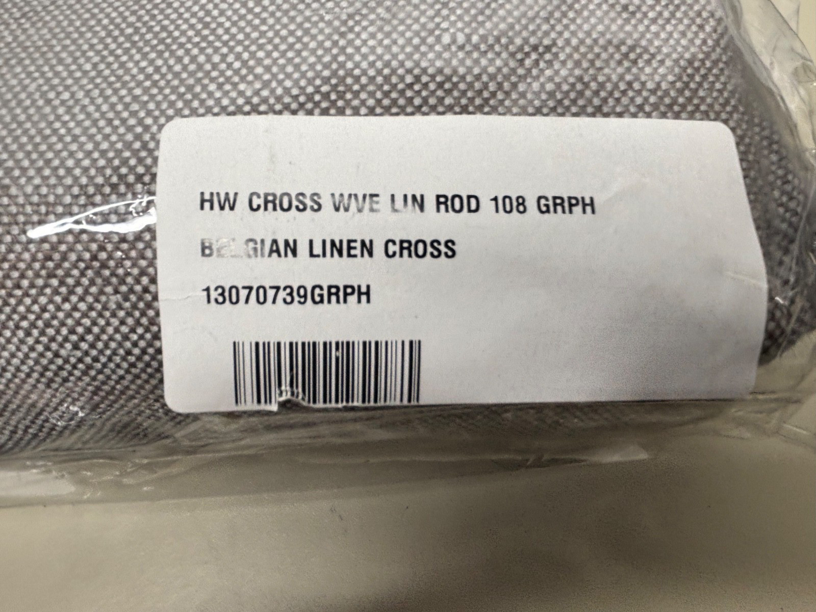 Restoration Hardware Belgian Linen Cross Weave Drapery RP 50″ x 108″ Gray $299