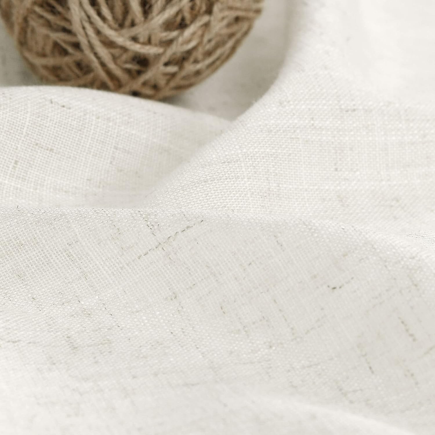 Long Curtains for Kitchen Linen Blend Semi Sheer Back Tab and
