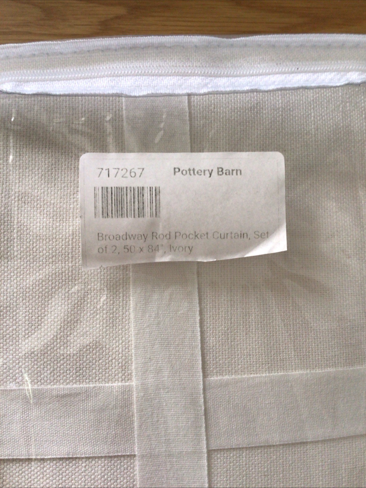 Pottery Barn Broadway Rod Pocket Curtain 2 panels IVORY 50″ x 84″