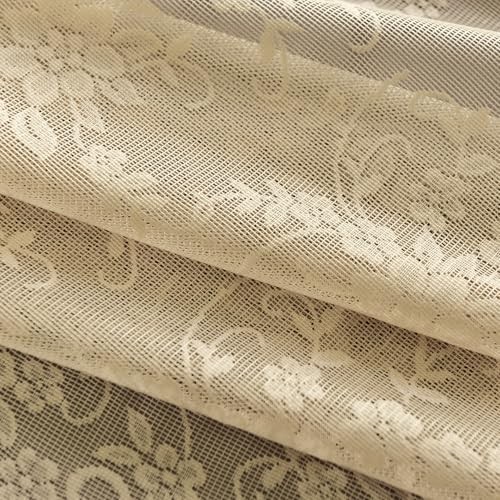 84 Inch Lace Curtains 2 Panels Set Rustic Vine 52″W x 84″L (Pack of 2) Beige