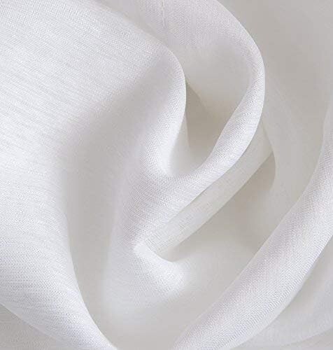 HLC.ME SEMI SHEER WINDOW CURTAIN DRAPE GROMMET PANELS, WHITE, VARIOUS SIZE