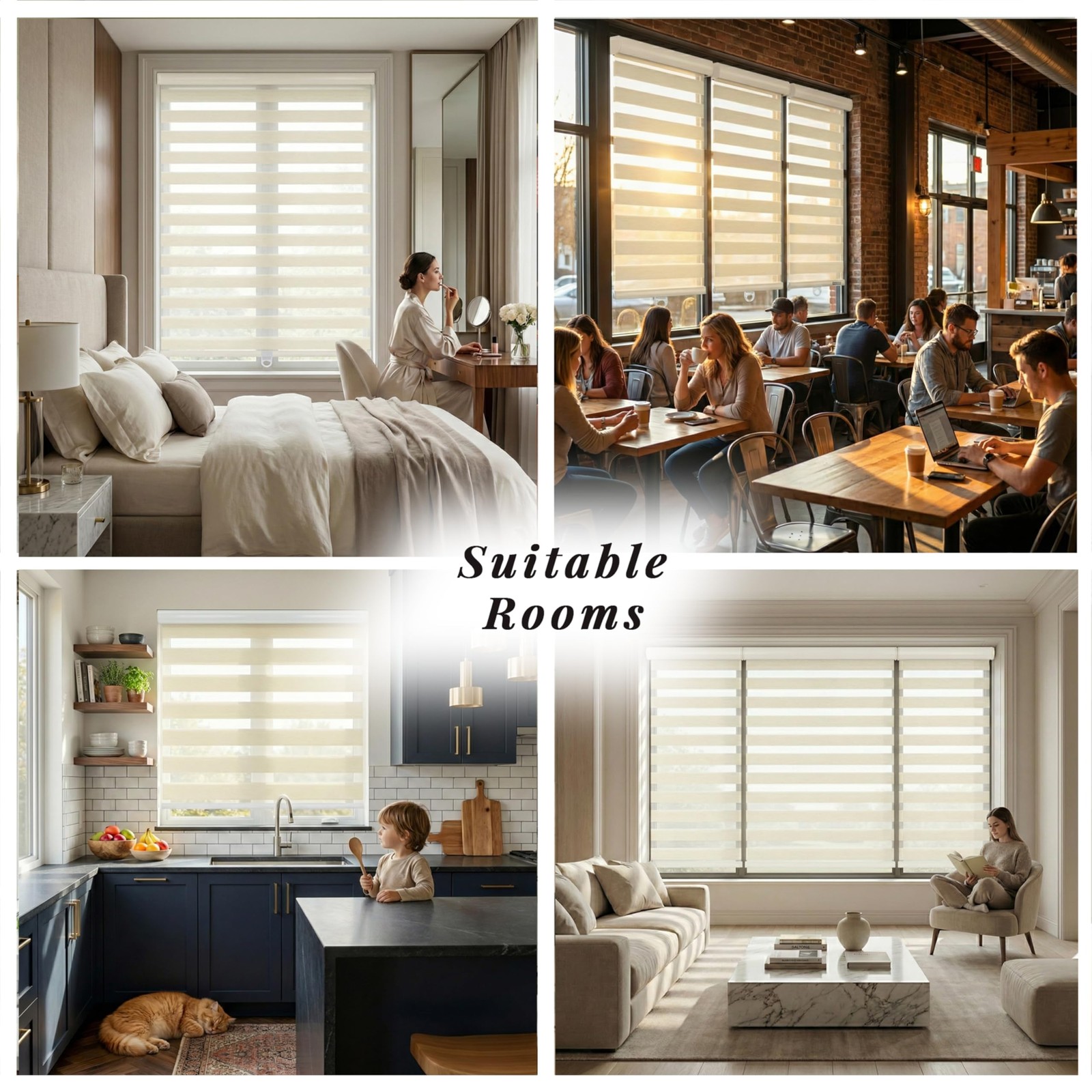 Cordless Zebra Blinds – Light Filtering Dual-Layer Window Shades for Privacy …