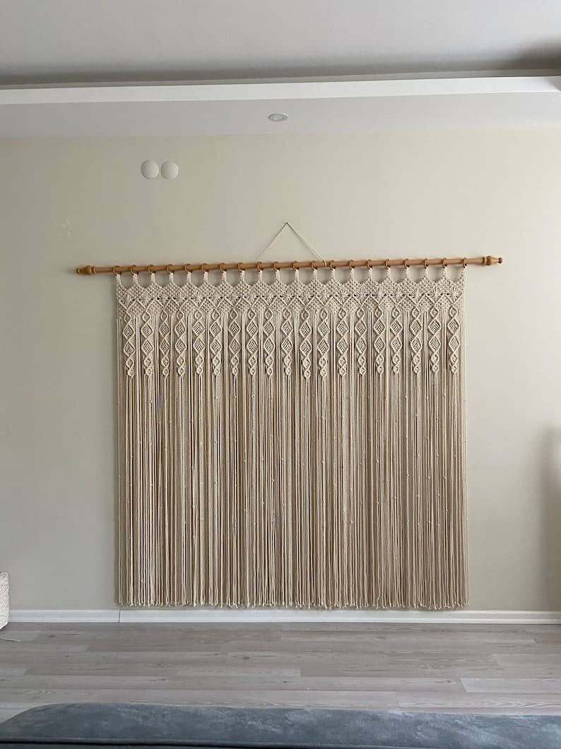 Macrame Bohemian Décor, Wall Hanging, Wall Décor, Macramé Curtain
