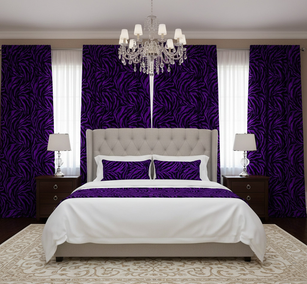 Animal print Window Curtains, Dense Floral Panel, Living Room 70% Ligh
