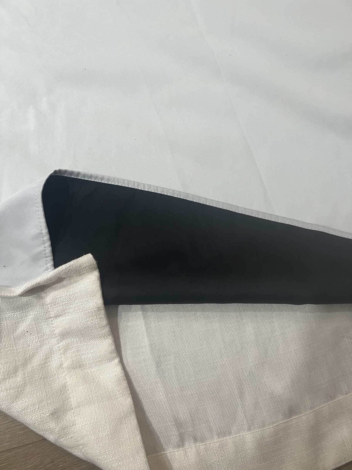 2 Curtain Panels Blackout By Tweedlik Home Grommets Off White Textured 50” x 84”