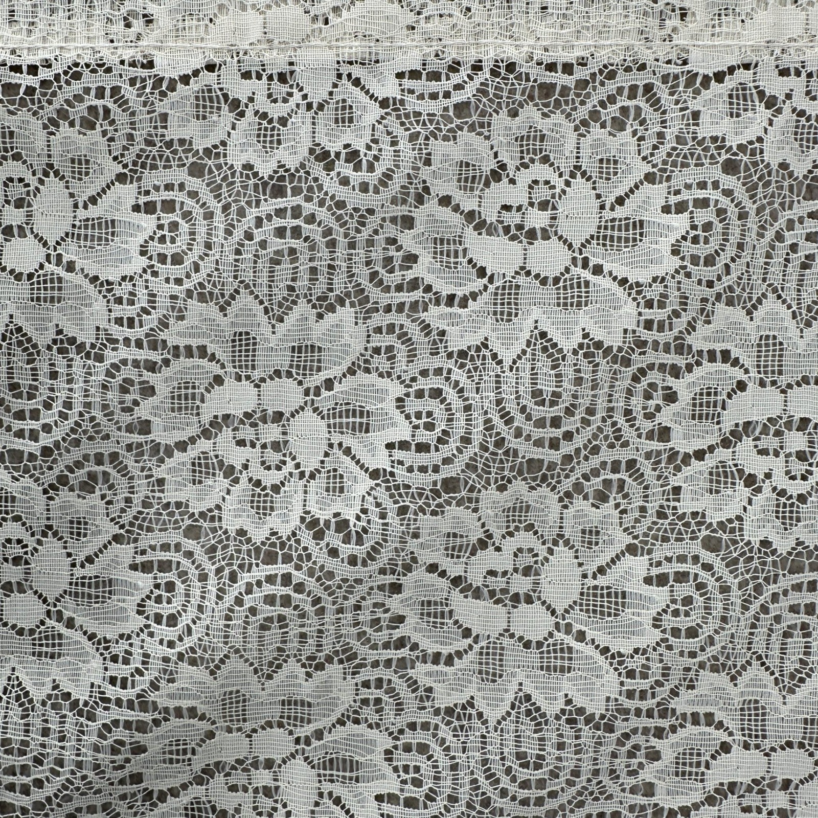 Vintage Floral Lace Curtain Valance Panel Cream Off White Rose Pattern 70×15″
