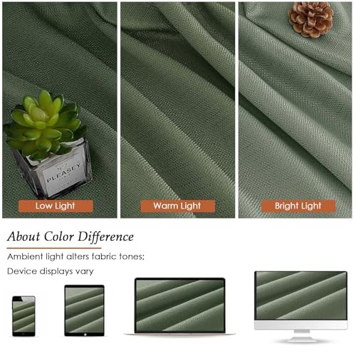 Valance for Windows 14 Inch Length, Light 60″W x 14″L (Pack of 1) Sage Green