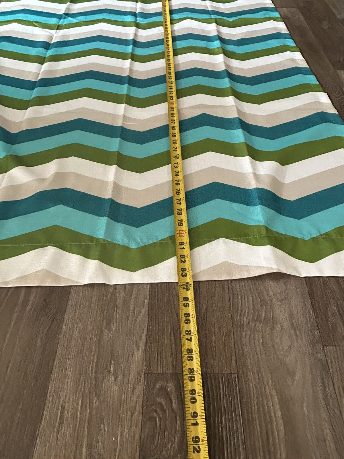 2 Target Room Essential Curtain Panels Rod Pocket Green Blue white chevron