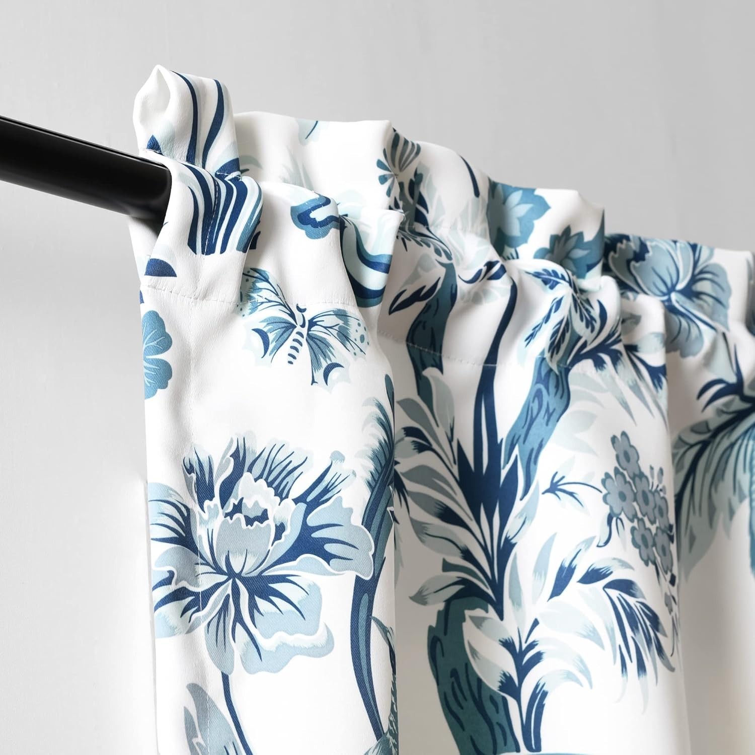 Dolores Light Filtering Valance Curtains Single, 52″ W x 18″ L Blue – Valance…