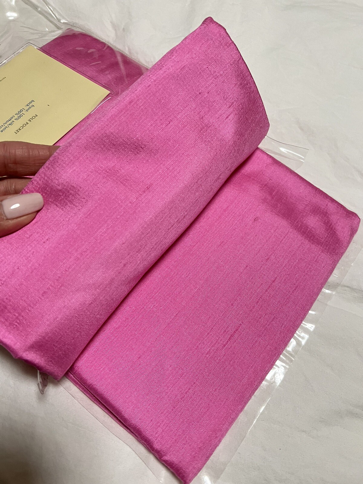 Pottery Barn Kid Luxury Collection Silk Curtains 63”x 44″ Pink Panel Pole Pocket