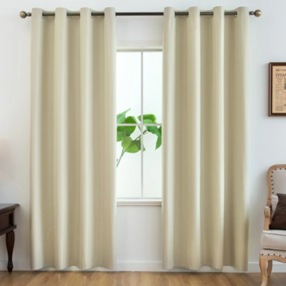 2PCS 100% Blackout Curtains Thermal Insulated Window Drapes Bedroom Living Room