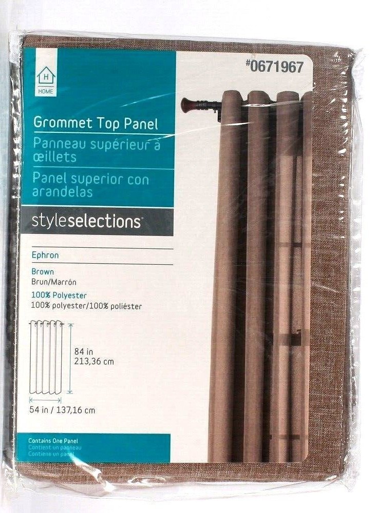 1 Count Home Style Selections 0671967 Ephron Brown 54″ X 84″ Grommet Top Panel