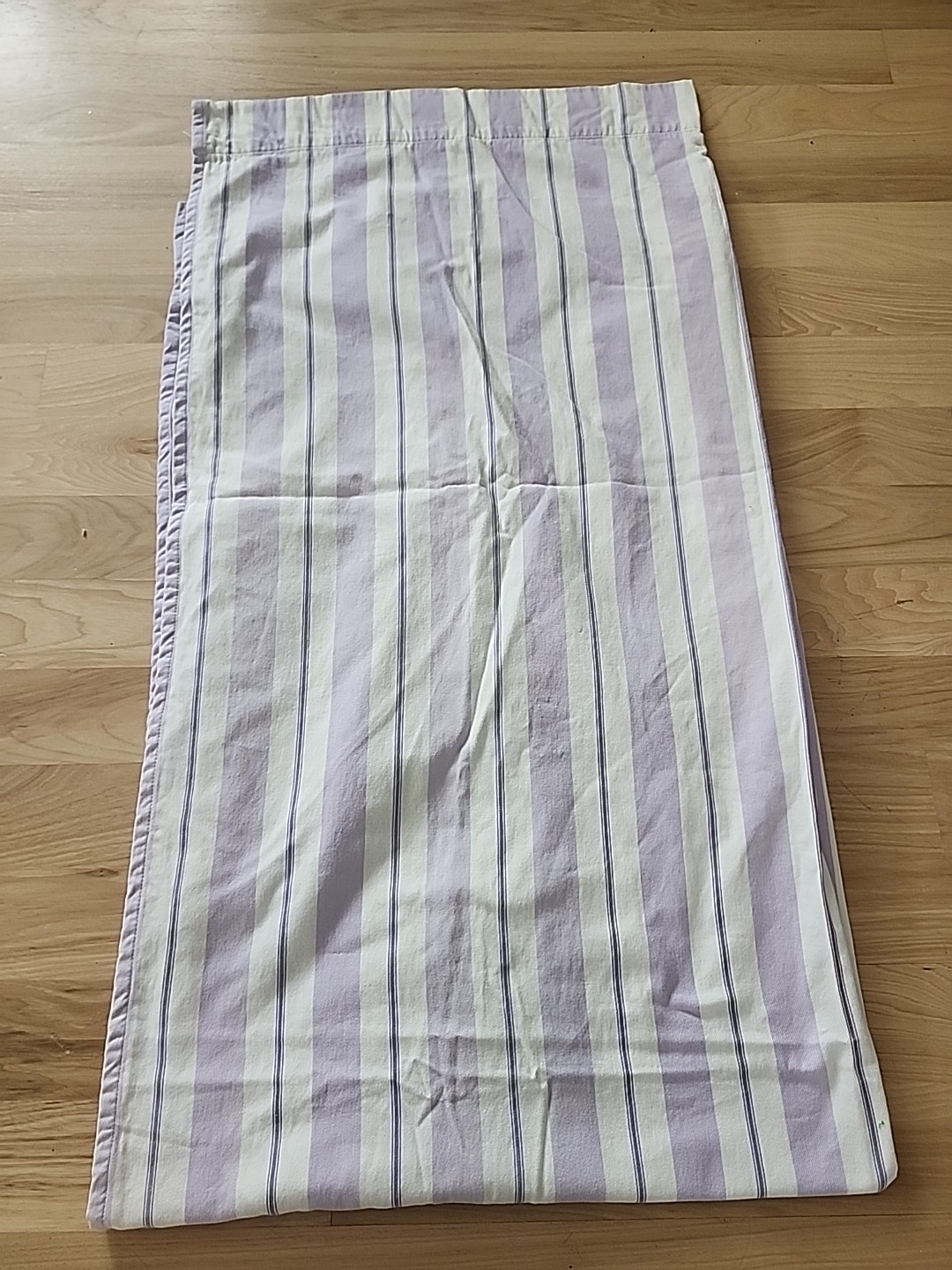 Pottery Barns Kids Spring Stripe Purple White Panel Curtain Lined 42.5″ x 77″