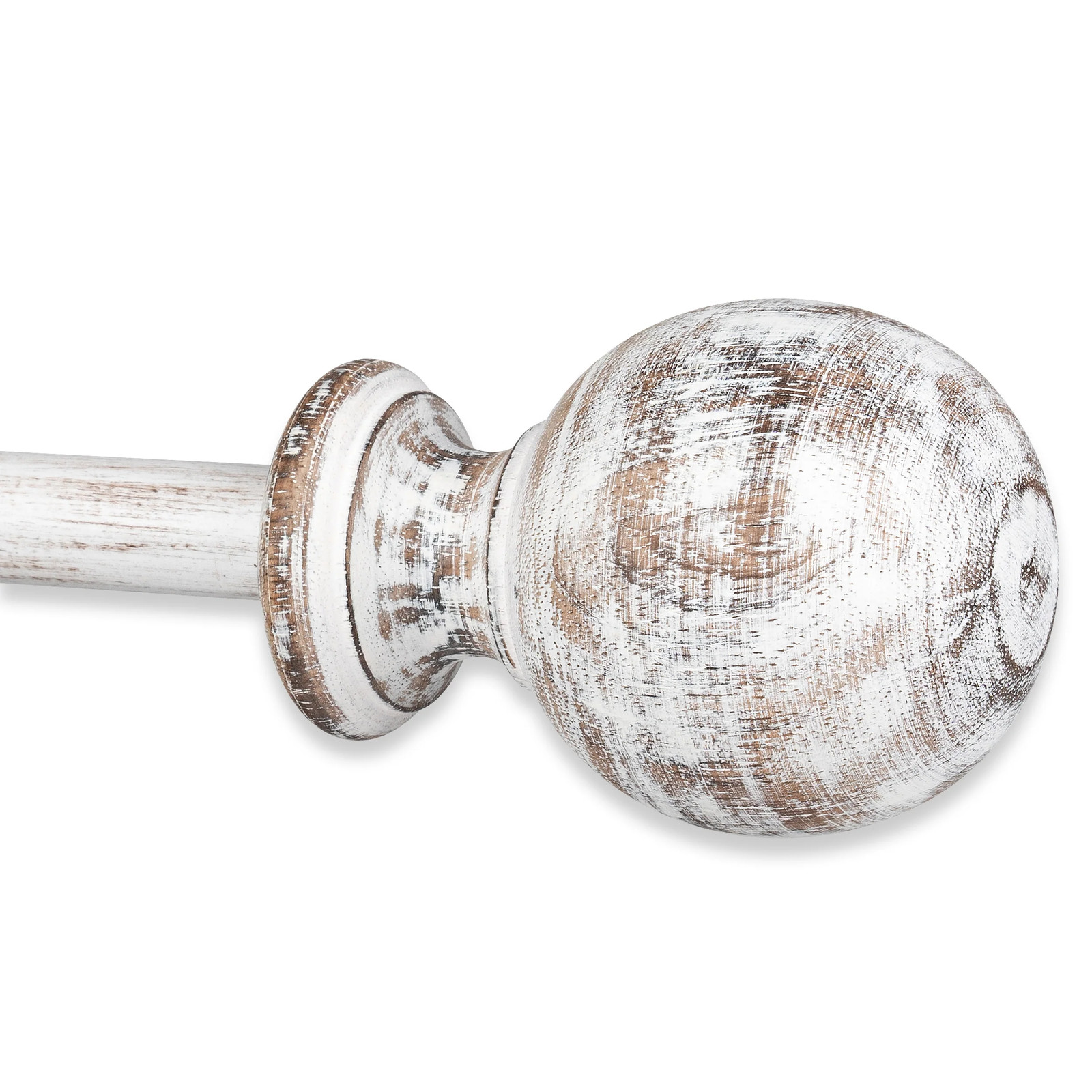 Magnolia Distressed White Farmhouse Curtain Rod Set