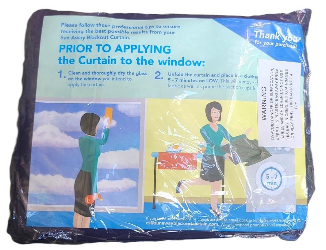 SUN AWAY Portable Blackout Curtain with Window Suction Cups