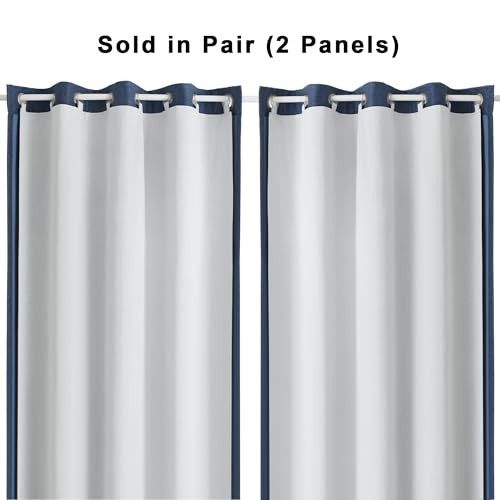 100% Blackout Curtain Liner 2 Panels Set 50″W x 92″L (Pack of 2) Greyish White