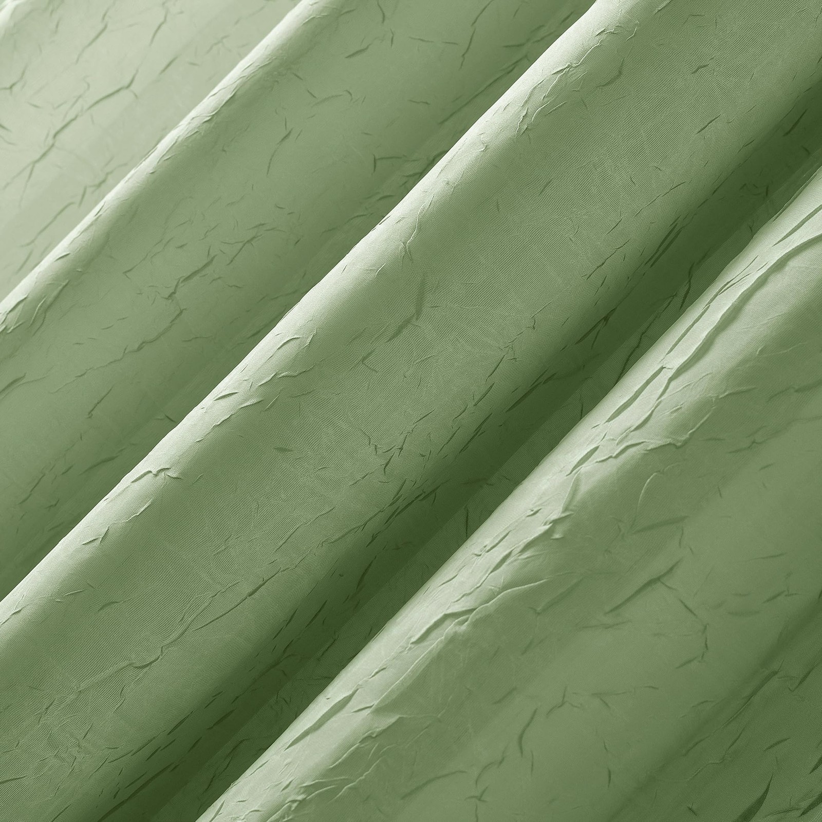 Sheer Voile Curtain Panel, 51″ x 84″, Crushed Texture, Sage Green