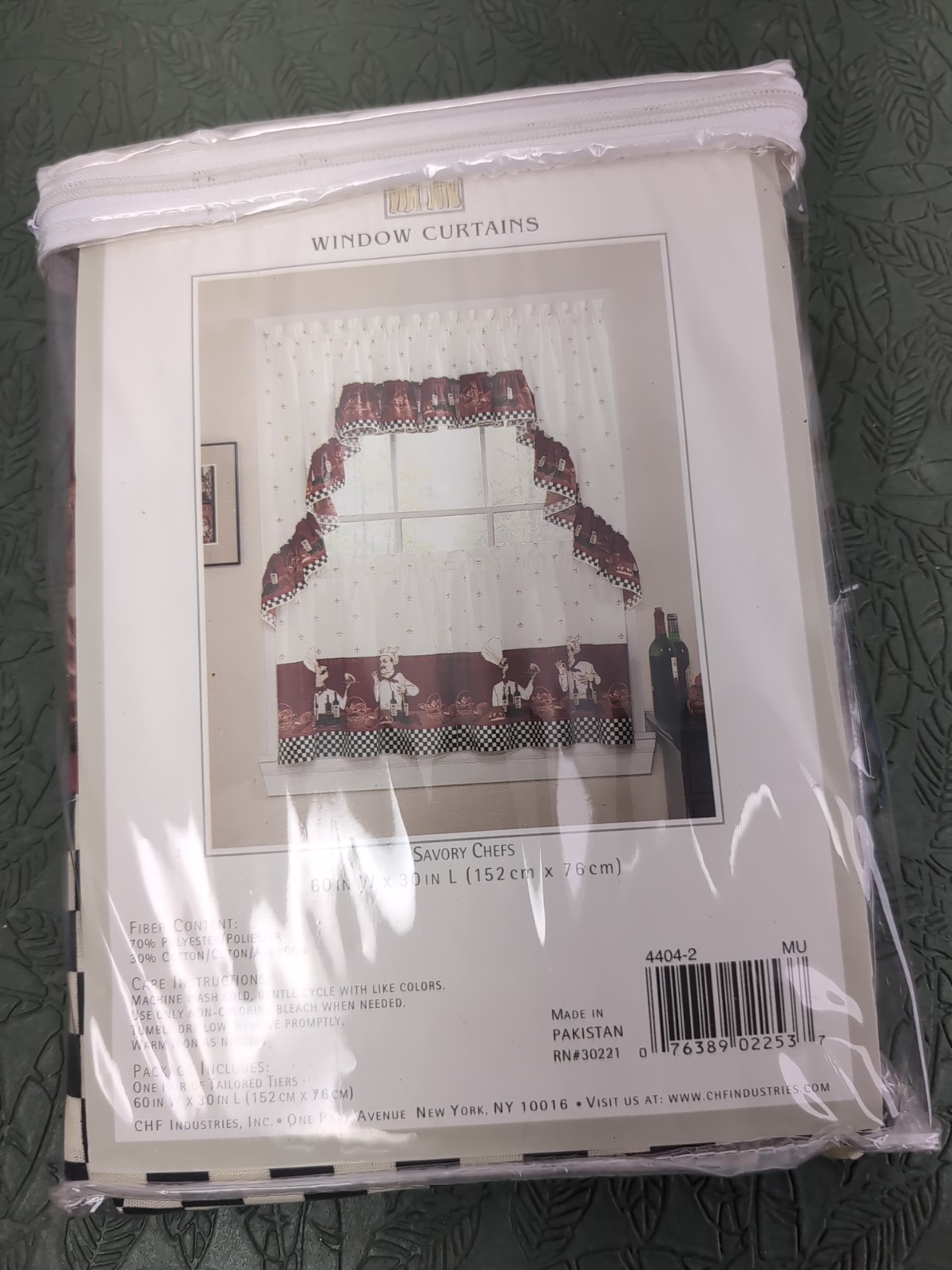 Savory Chefs Window Curtain One Pair Of Tailored Tiers Panels 60″ x 30″