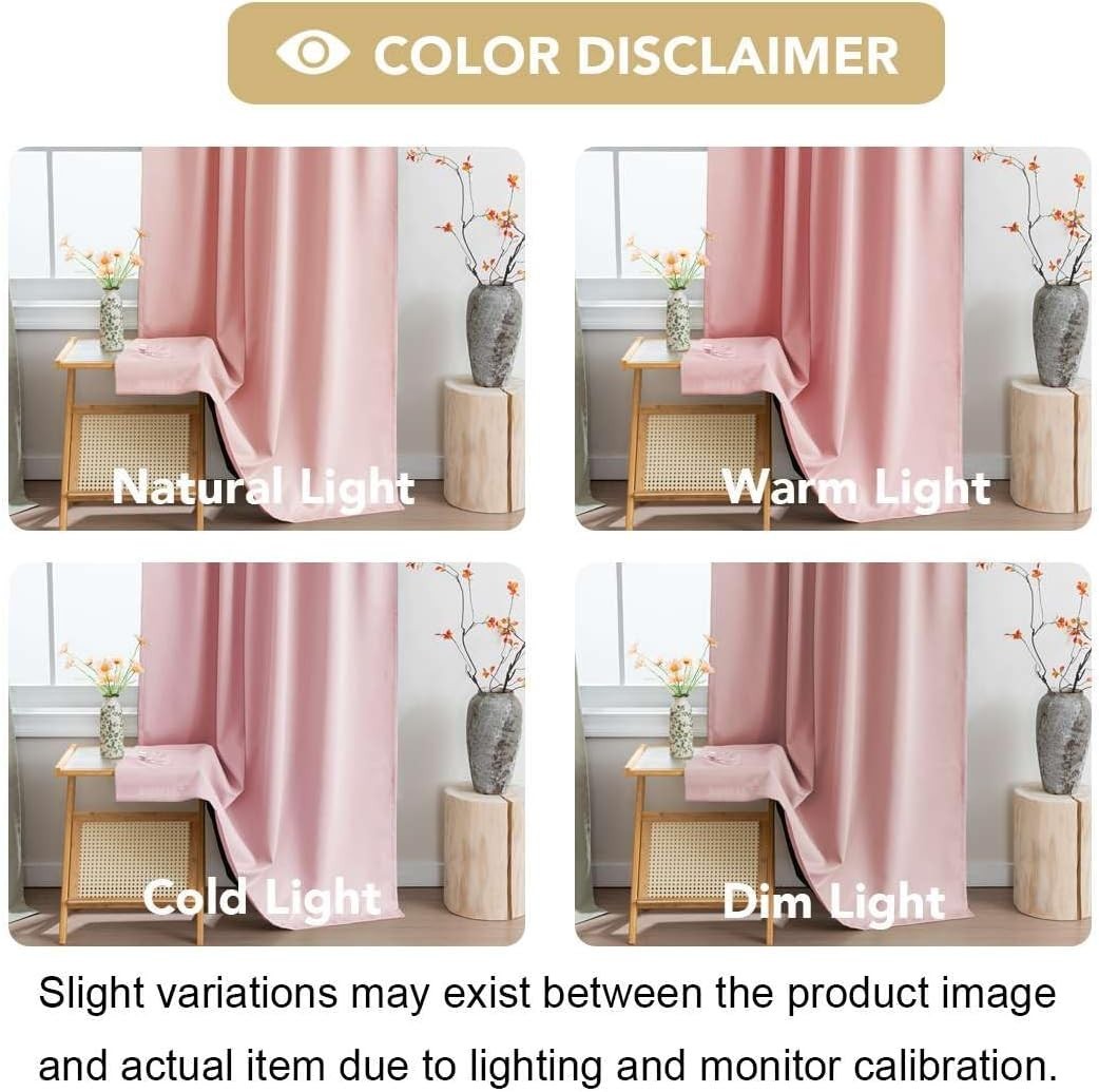 Blackout Curtains 84 Inch Length 2 Panels Set for Living Room Bedroom, Back T…