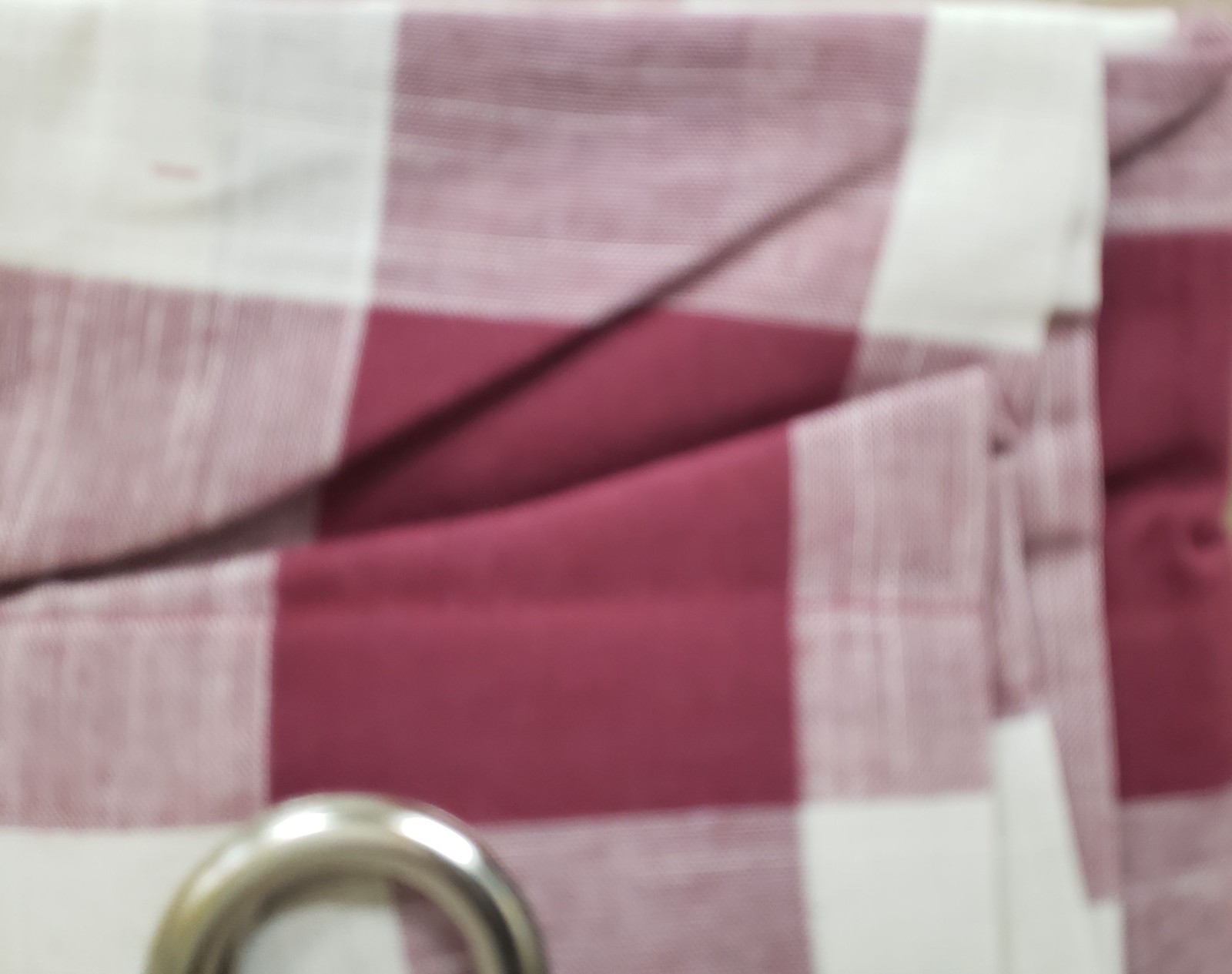 1 Printed Curtains GROMMET VALANCE ONLY (56″x12″) PURPLE & WHITE SQUARES, LHF