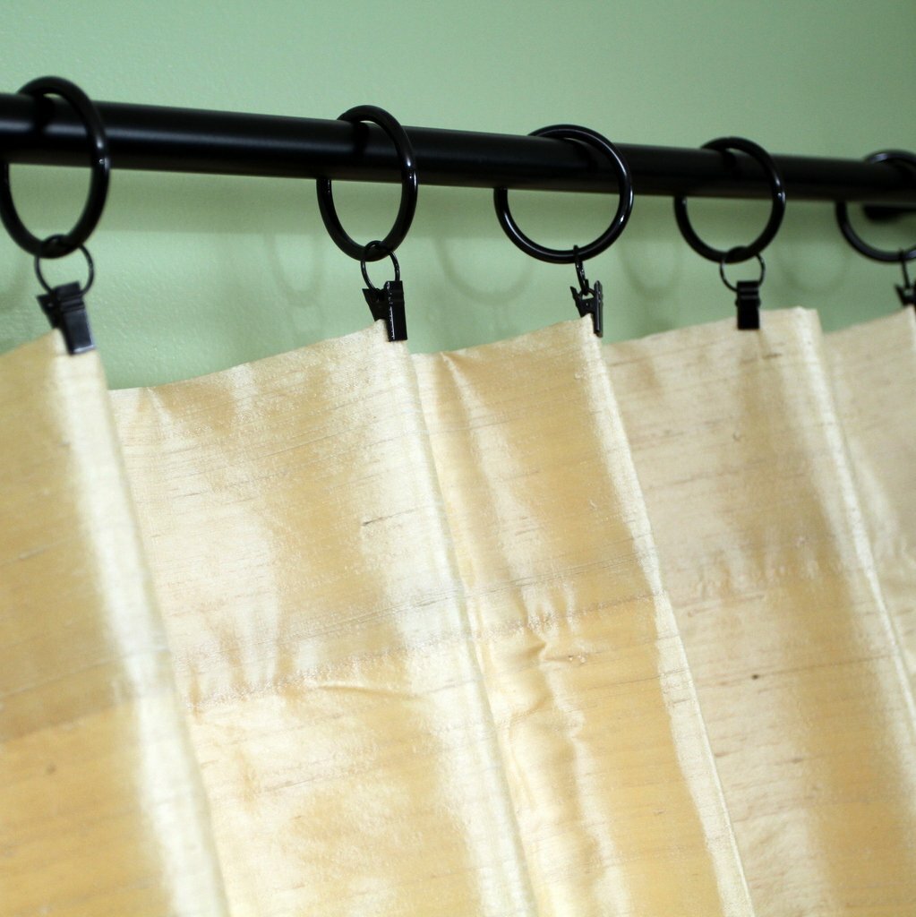 Cream Dupioni Silk Pole Pocket Drape