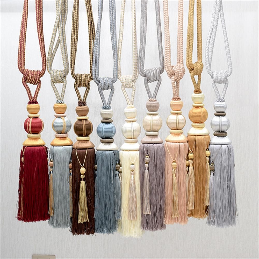 Curtain Tiebacks Holdbacks Sling Binding Rope Handcrafted Tassels Lantern Sin…