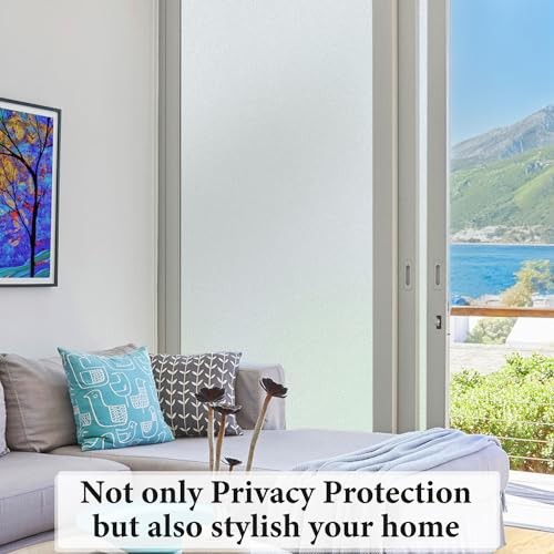 Window Privacy Film Natural Frosted Glass Window 17.4 x 78.7 in Pure Frosted