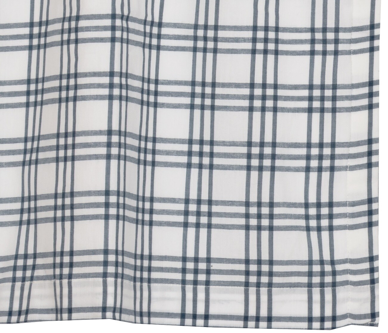 Blue & White Window Tiers Open Plaid Sawyer Mill Farmhouse Cafe Curtain Set VHC