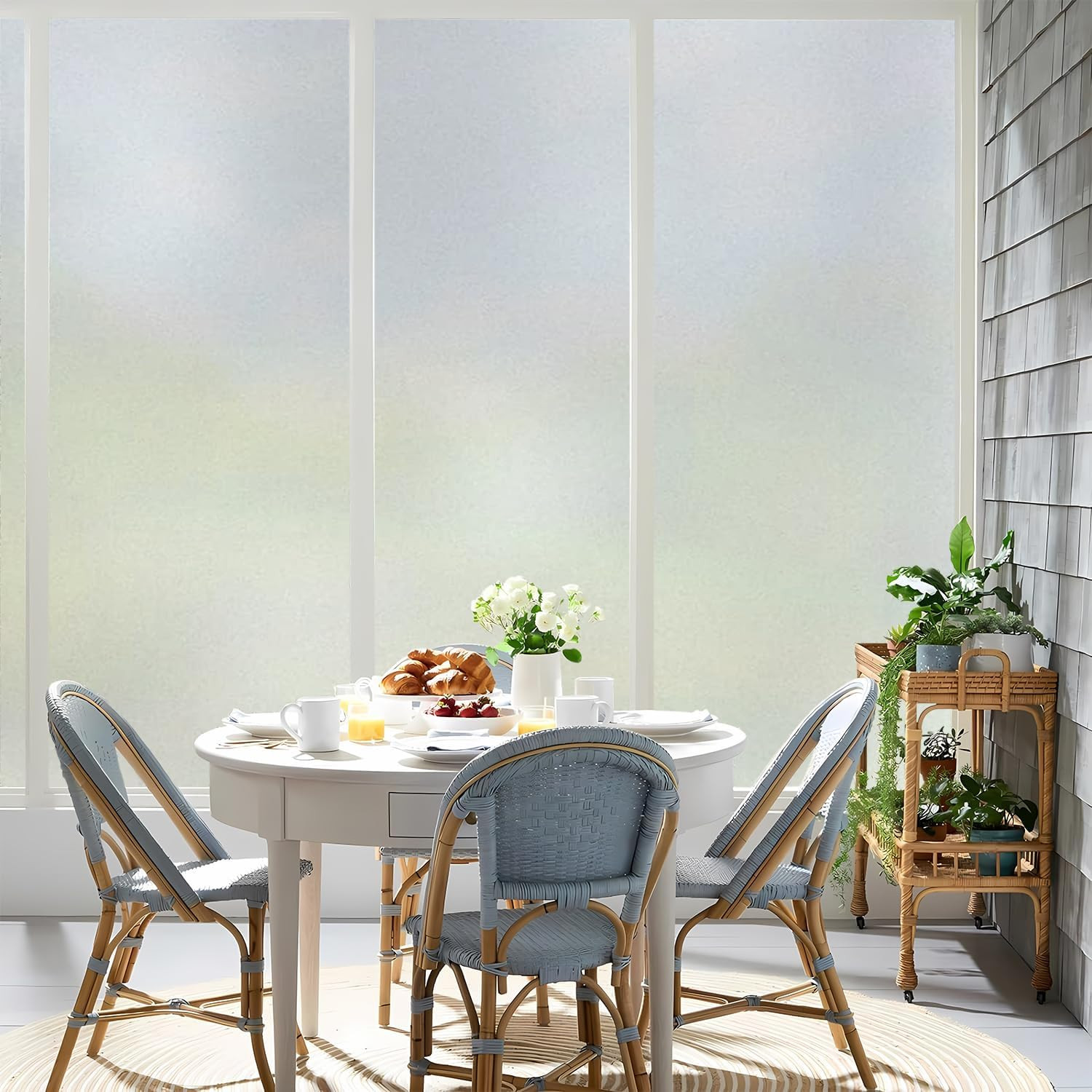 Window Privacy Film Frosted Glass Window Film Sparkling Frosted, Static Cling Pr