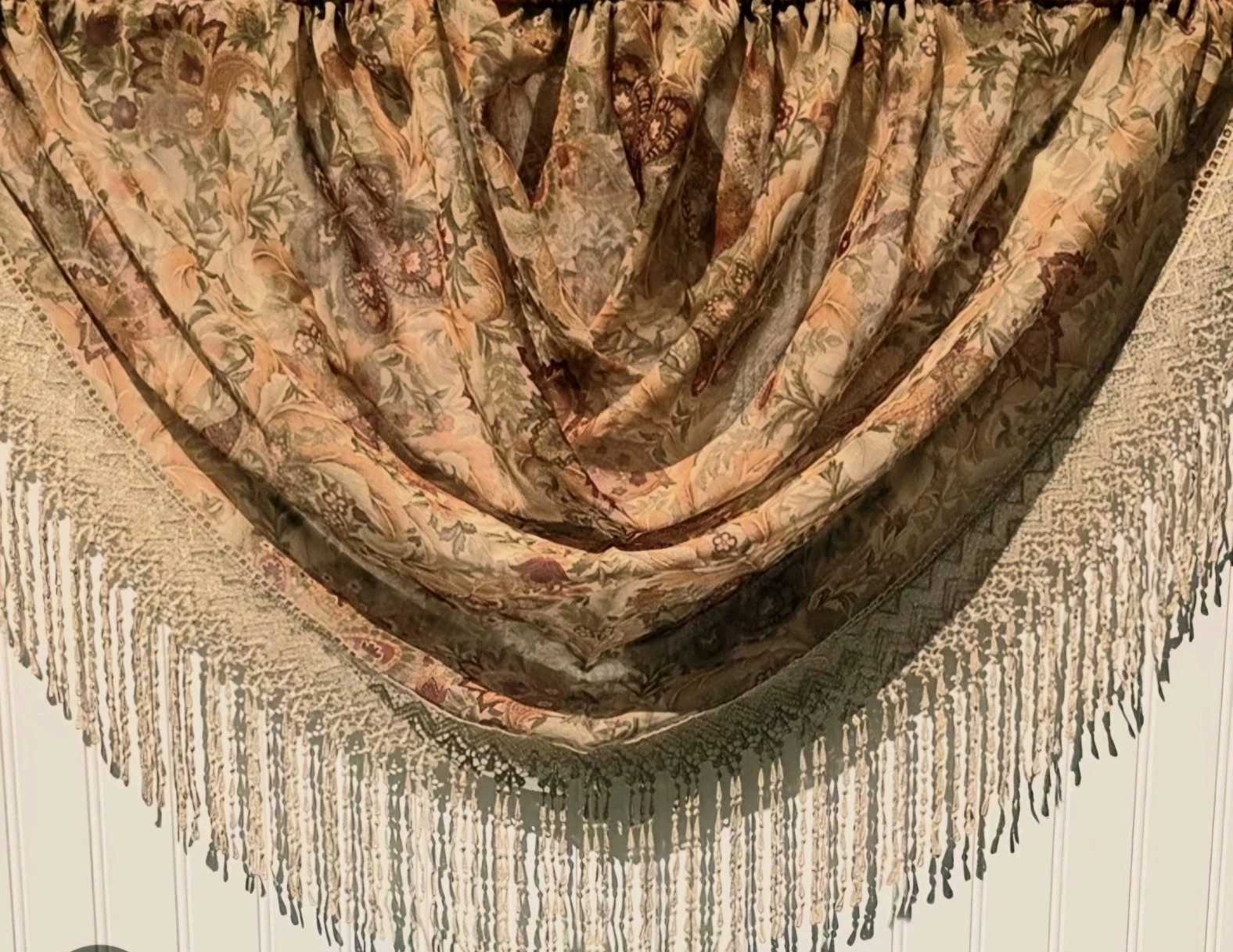 Waterfall Valance for Living Room 3 Valance Fringe 2 Panels Sheer JC Penny Home